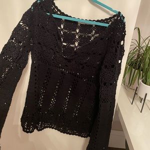 knitted black shirt